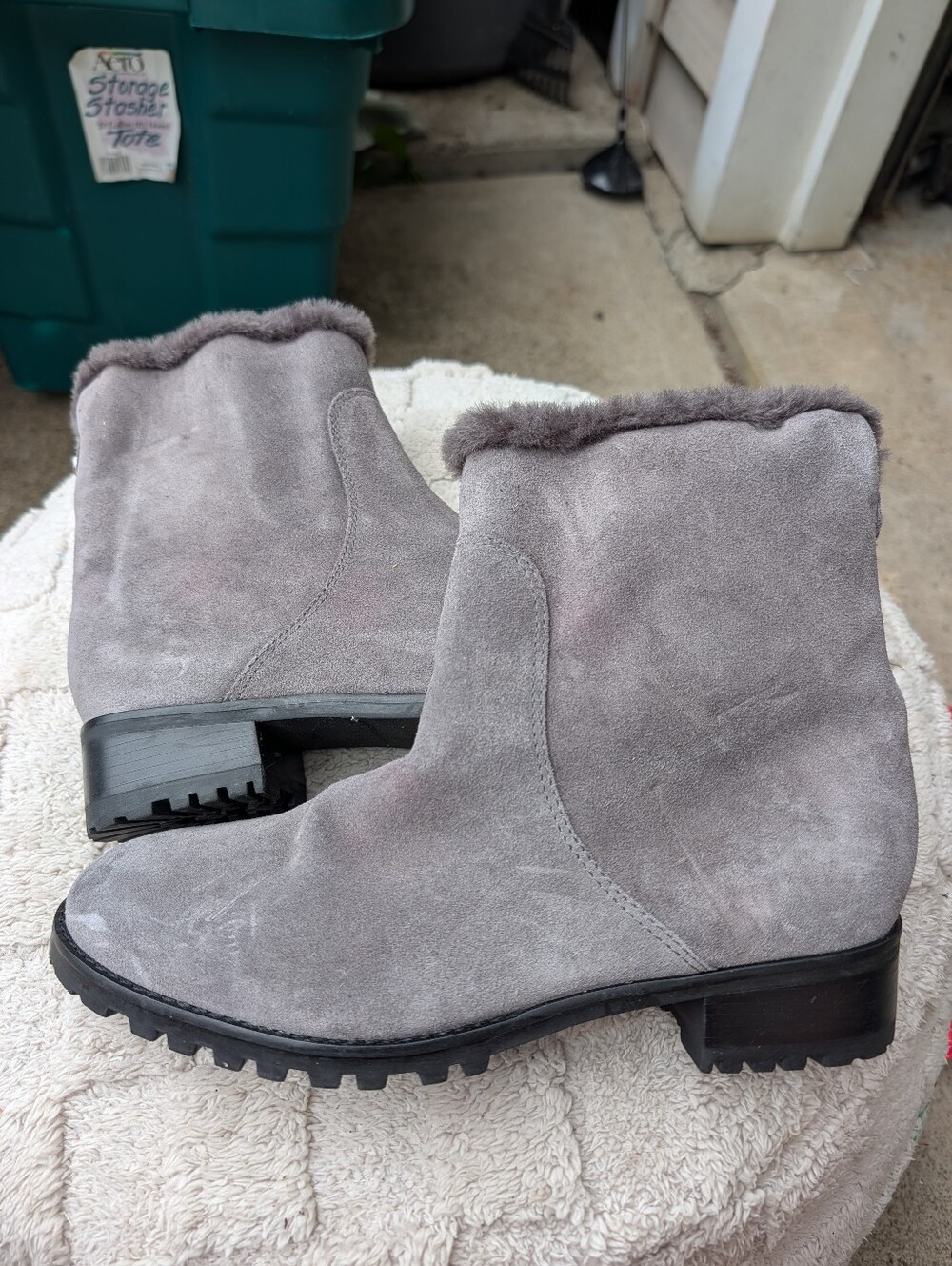 Women's Gray Suede Zip Up Boots By Talbot's Size 10.5
